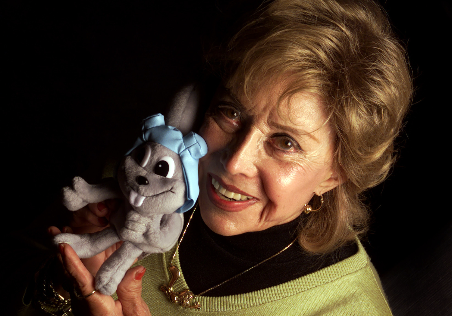 June Foray, seen in 2000, when she reprised her legendary voice role of Rocky the Flying Squirrel for the new "Rocky and Bullwinkle" film.